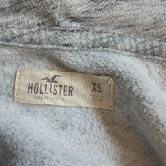 Hollister Women's Y2K Zip Hoodie XS Embroidered Patchwork Logo Preppy Boho - Picture 7 of 10